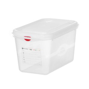 Recipiente GN 1/4 em polipropileno, GN 1/4, 4,3L, Transparente, 265x162x(H)150mm, Retangular