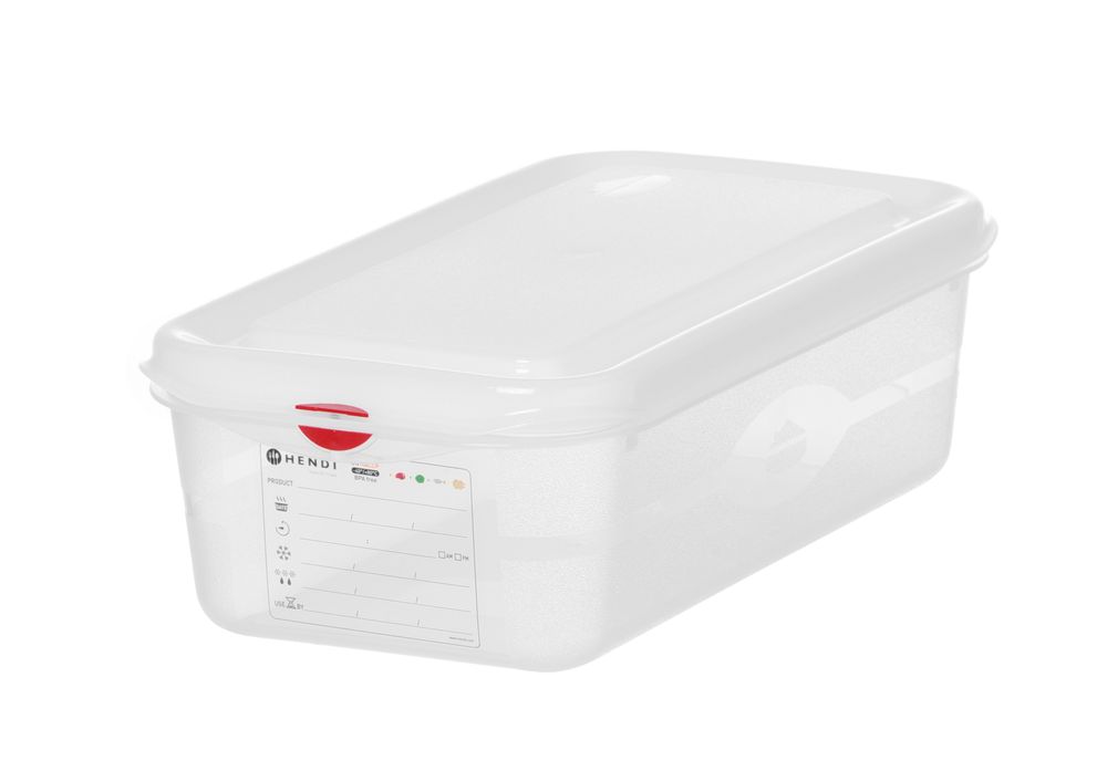 Recipiente GN 1/3, polipropileno, GN 1/3, 4L, Transparente, 325x176x(H)100mm, Retangular