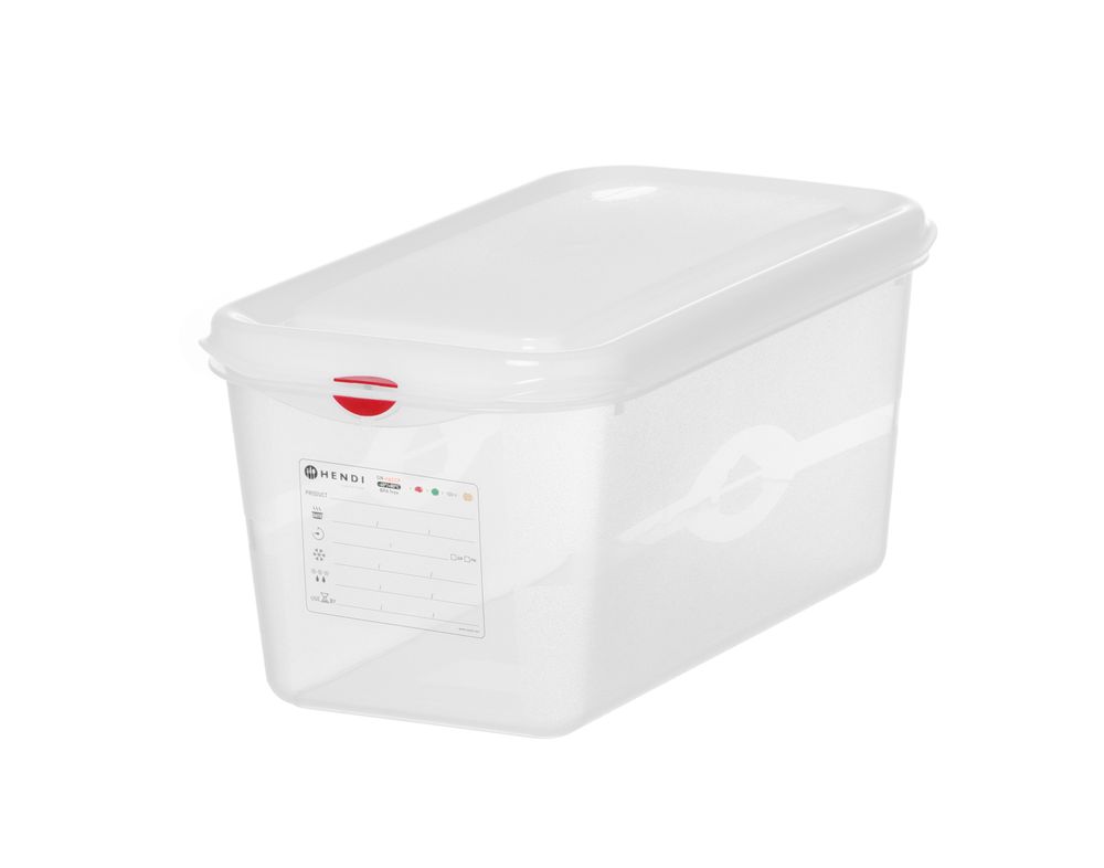 Recipiente GN 1/3, polipropileno, GN 1/3, 6L, Transparente, 325x176x(H)150mm, Retangular