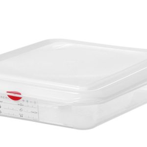 Recipiente GN 1/2, polipropileno, GN 1/2, 4L, Transparente, 325x265x(H)65mm, Retangular