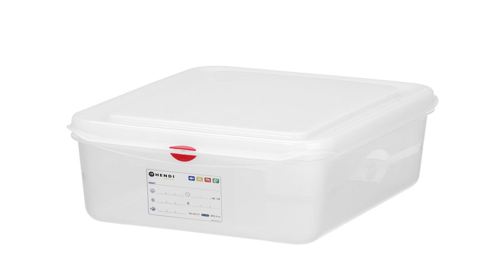 Recipiente GN 1/2, polipropileno, GN 1/2, 6,5L, Transparente, 325x265x(H)100mm, Retangular