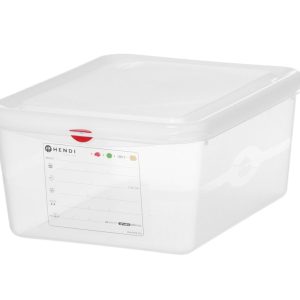 Recipiente GN 1/2, polipropileno, GN 1/2, 10L, Transparente, 325x265x(H)150mm, Retangular