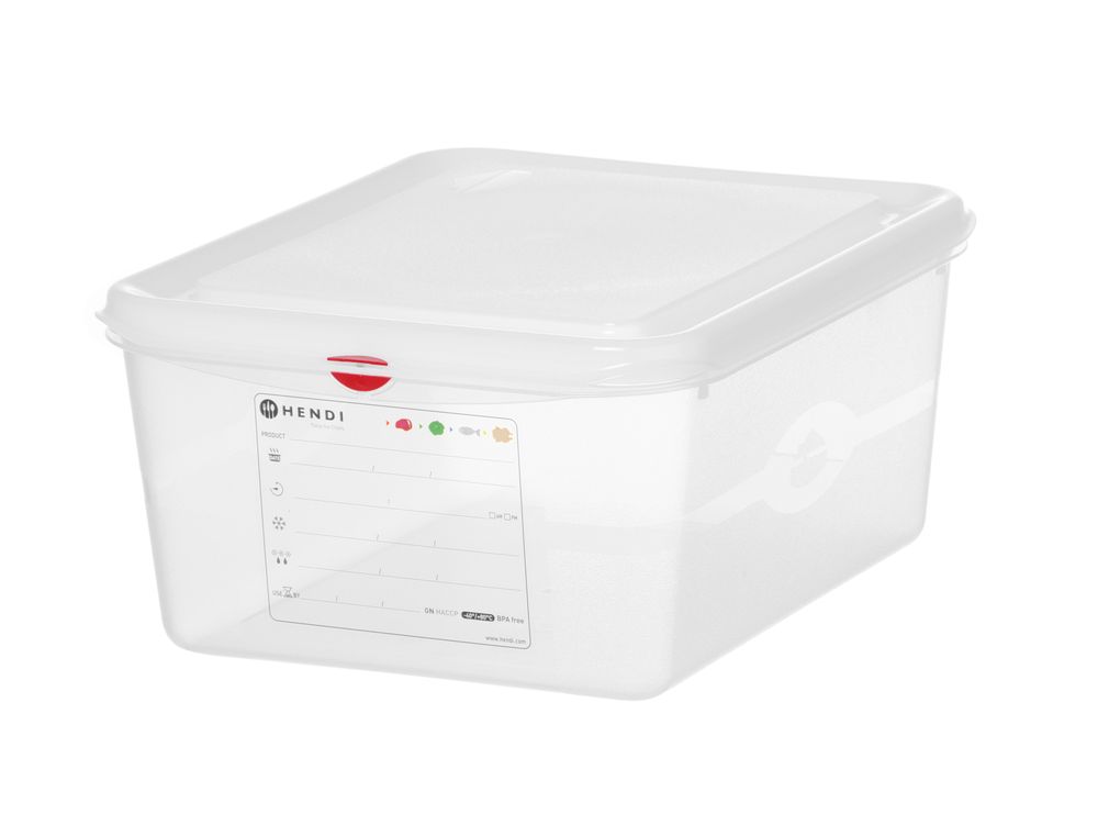 Recipiente GN 1/2, polipropileno, GN 1/2, 10L, Transparente, 325x265x(H)150mm, Retangular