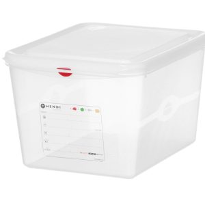 Recipiente GN 1/2, polipropileno, GN 1/2, 12,5L, Transparente, 325x265x(H)200mm, Retangular
