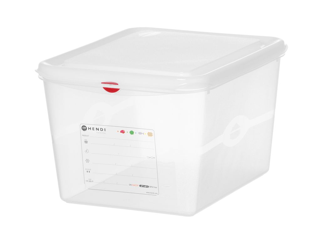 Recipiente GN 1/2, polipropileno, GN 1/2, 12,5L, Transparente, 325x265x(H)200mm, Retangular