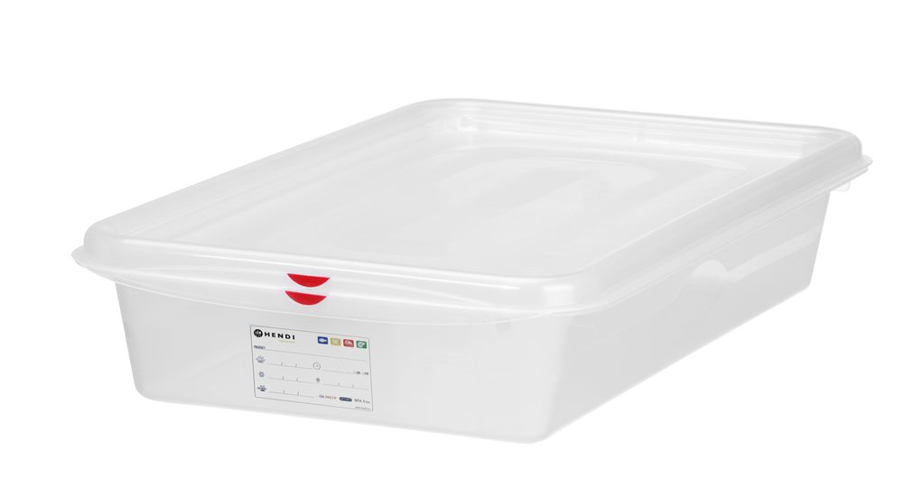 Recipiente GN 2/3, polipropileno, GN 2/3, 9L, Transparente, 354x325x(H)100mm, Retangular
