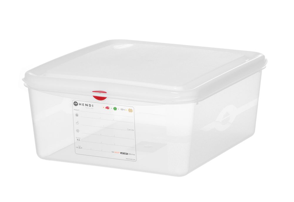 Recipiente GN 2/3, polipropileno, GN 2/3, 13,5L, Transparente, 354x325x(H)150mm, Retangular