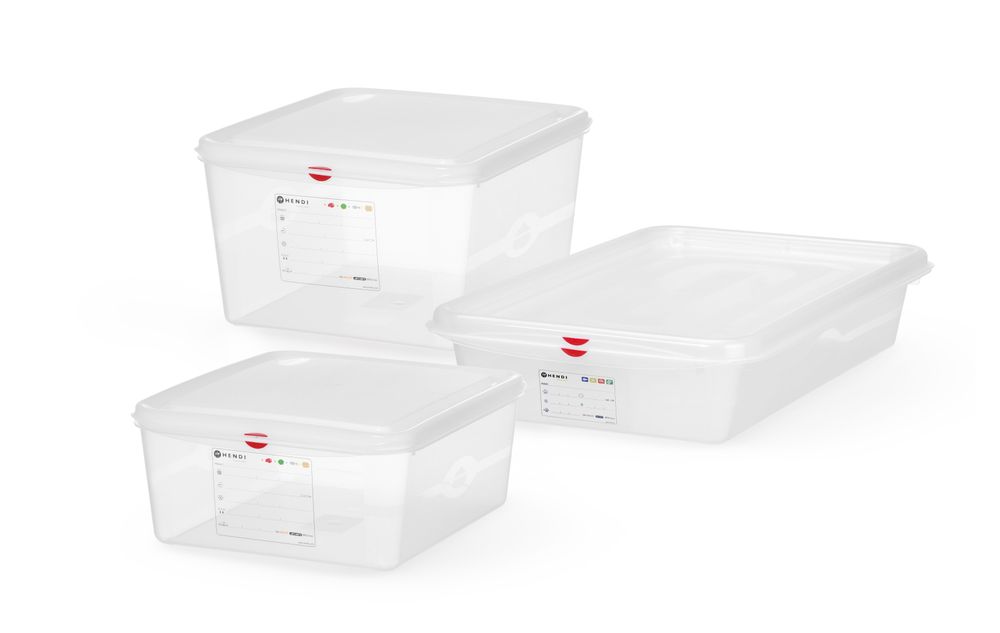 Recipiente GN 2/3, polipropileno, GN 2/3, 9L, Transparente, 354x325x(H)100mm, Retangular - Image 2