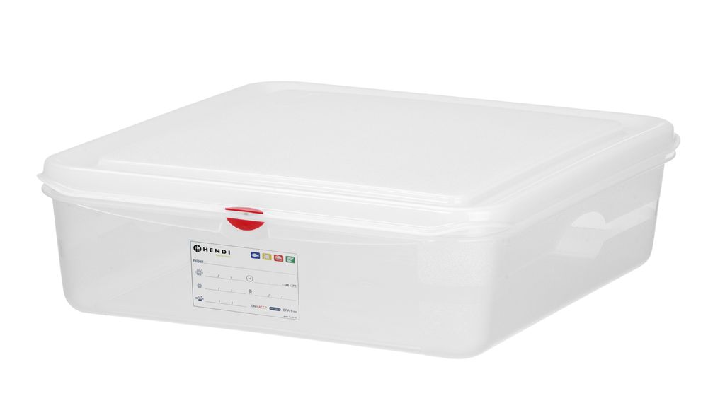Recipiente GN 1/1, polipropileno, GN 1/1, 13L, Transparente, 530x325x(H)100mm, Retangular