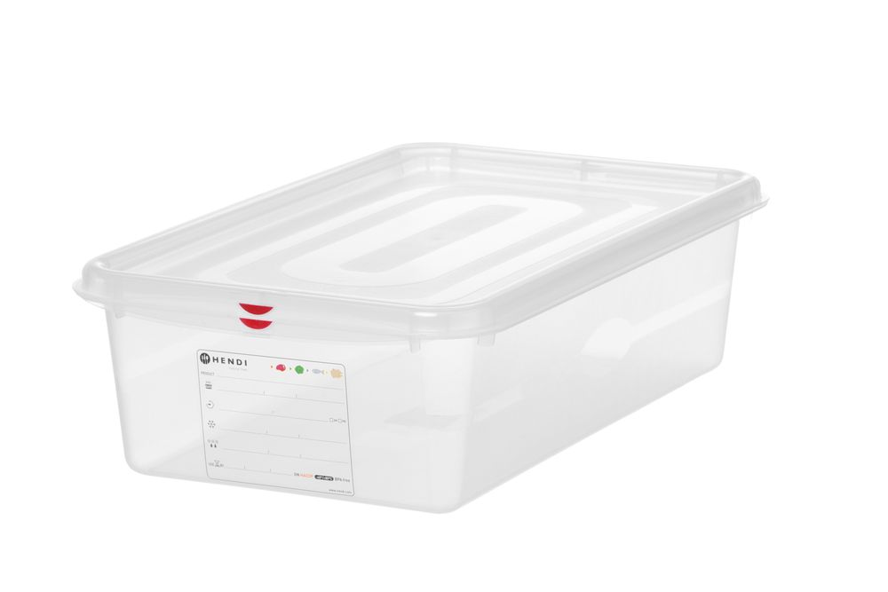 Recipiente GN 1/1, polipropileno, GN 1/1, 21L, Transparente, 530x325x(H)150mm, Retangular
