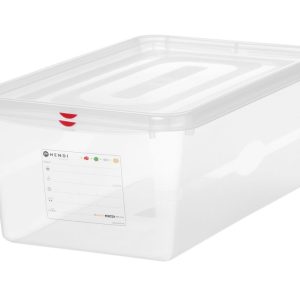 Recipiente GN 1/1, polipropileno, GN 1/1, 28L, Transparente, 530x325x(H)200mm, Retangular