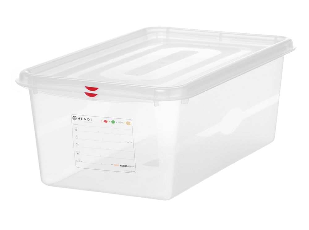 Recipiente GN 1/1, polipropileno, GN 1/1, 28L, Transparente, 530x325x(H)200mm, Retangular