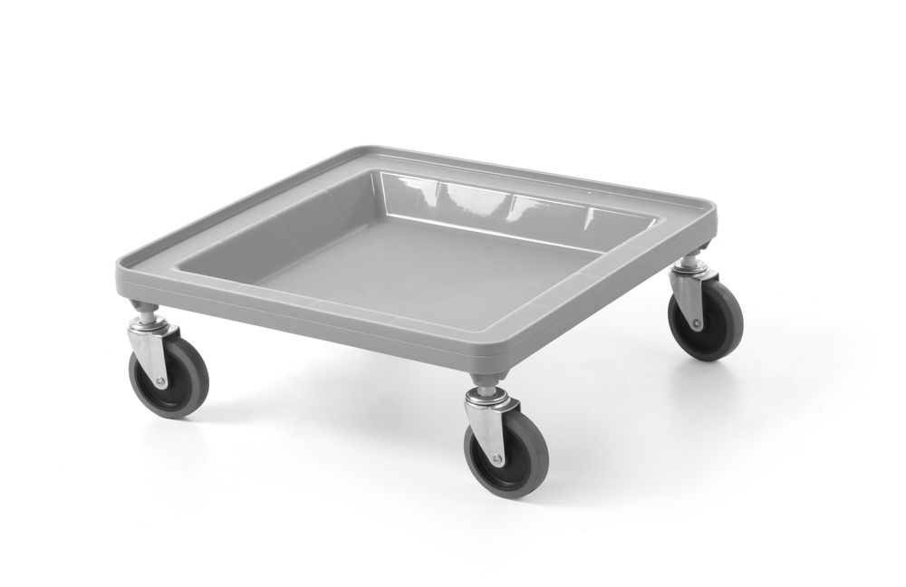 Carrinho para cestos universais de 500×500 mm, AmerBox, Cinzento-claro, 500x500x(H)180mm