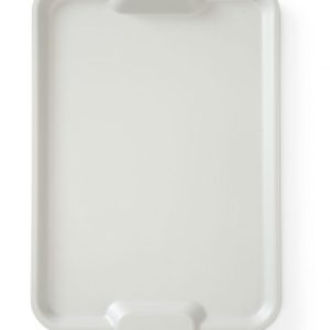 Tabuleiro em polipropileno, Euronorm, com pegas, Cinzento-claro, 530x370x(H)28mm