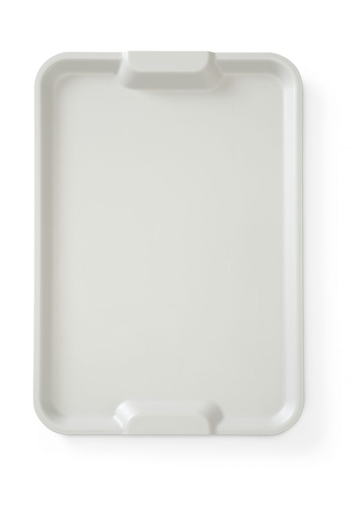 Tabuleiro em polipropileno, Euronorm, com pegas, Cinzento-claro, 530x370x(H)28mm