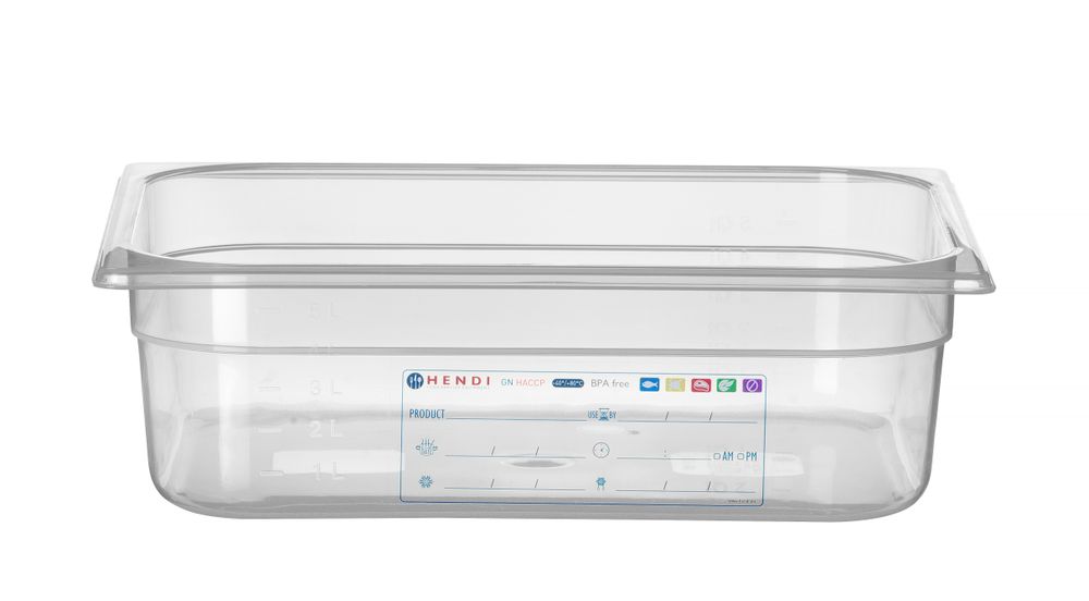 Recipiente Gastronorm 1/2, GN 1/2, 6,5L, Transparente, 325x265x(H)100mm