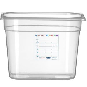 Recipiente Gastronorm 1/4, GN 1/4, 5,5L, Transparente, 265x162x(H)200mm