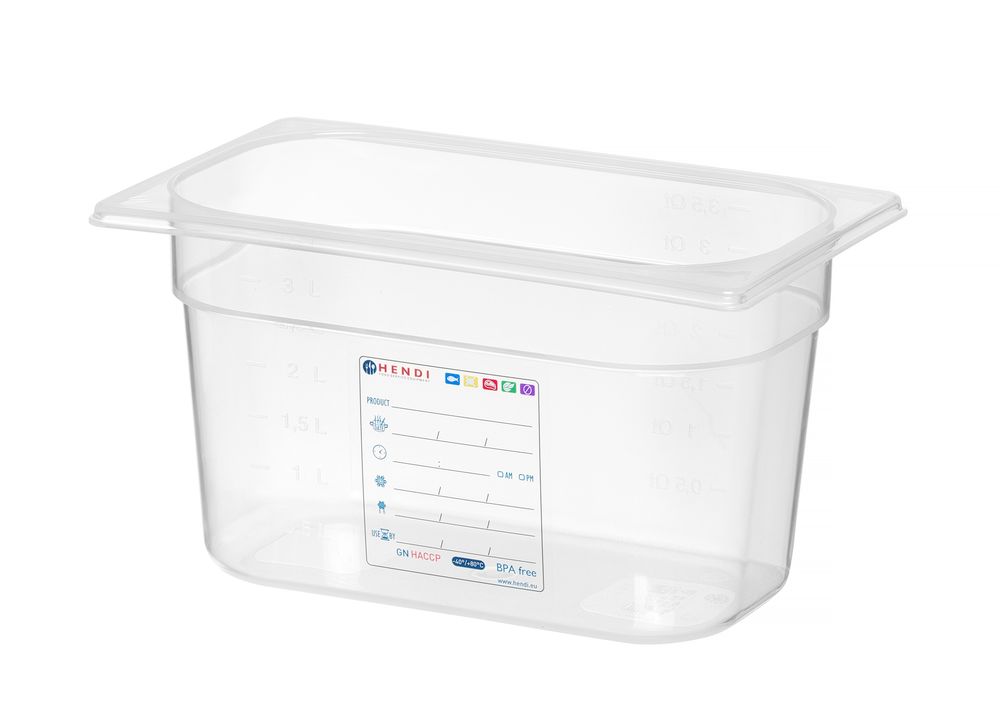 Recipiente Gastronorm 1/4, GN 1/4, 3,5L, Transparente, 265x162x(H)150mm - Image 2