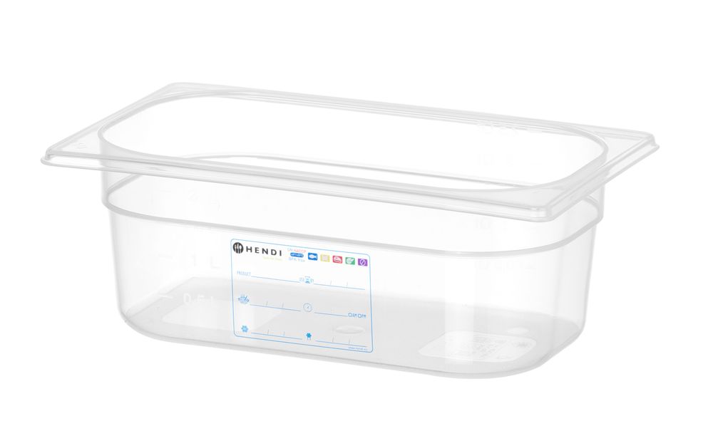 Recipiente Gastronorm 1/4, GN 1/4, 2,8L, Transparente, 265x162x(H)100mm