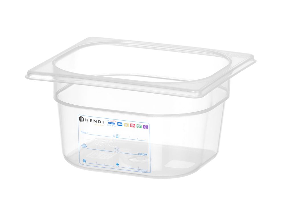 Recipiente Gastronorm 1/6, GN 1/6, 1,6L, Transparente, 176x162x(H)100mm