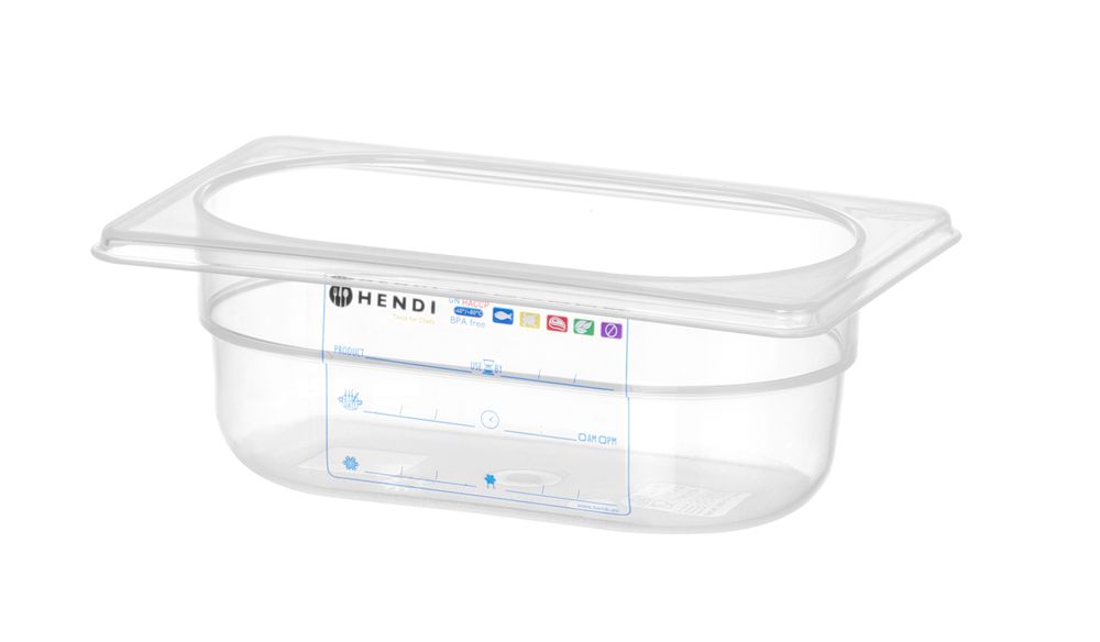Recipiente Gastronorm 1/9, GN 1/9, 0,6L, Transparente, 176x108x(H)65mm