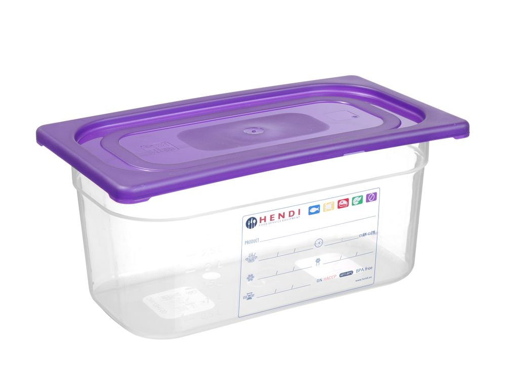 Tampa Gastronorm em roxo, GN 1/6, Roxo, 176x162mm - Image 4