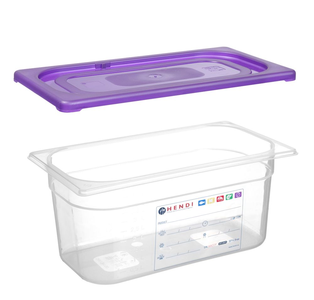 Tampa Gastronorm em roxo, GN 1/6, Roxo, 176x162mm - Image 5