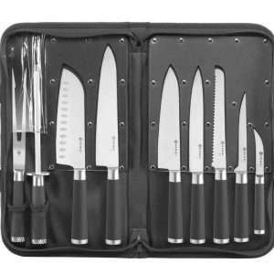 Conjunto de facas – 9 unidades, Preto, 445x260x(H)65mm