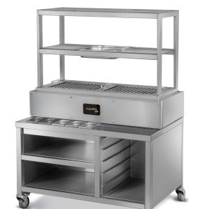 Robata com Mesa e Base Refractaria Aço