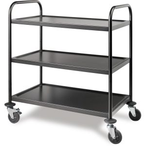 Carro Serv. Inox Preto. 3 Niv.