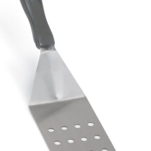 Espatula Perfurada Reforzada Aço Inoxidável Preta 42 cm