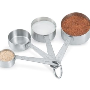 Conjunto 4 Cucharas Redondas Medidoras Aço Inoxidável