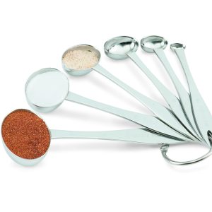 Conjunto 6 Cucharas Ovaladas Medidoras Aço Inoxidável